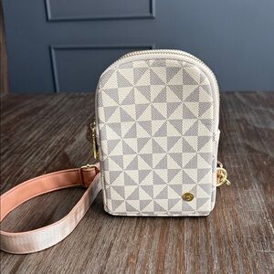 Inicat Geometric Pattern Cream Crossbody Sling Bag